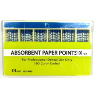 ABSORBENT PAPER POINTS NoF1 του Αγγλικού Οίκου Wellkan 100pcs